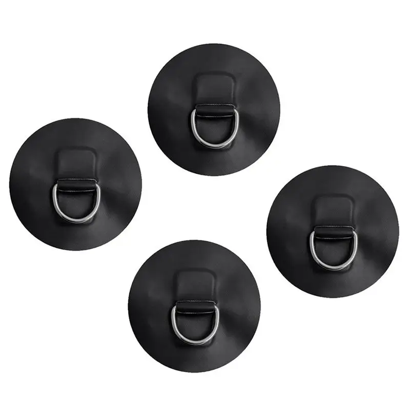 Marine Durable 4 Pieces D-Ring Pad Patch For Inflatable Boat Raft Dinghy Kayak Black Surfboard Replacement Accessories | Спорт и
