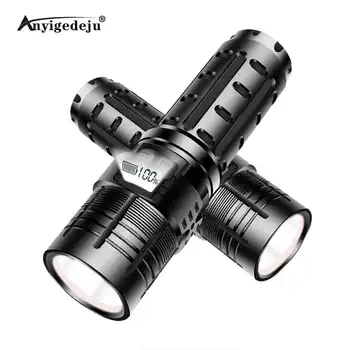 

ANYIGEDEJU High Power XHP70 Tactical flashlight Rechargeable LED Torch Waterproof Lighting Camping USB 26650 Battery Hunt light