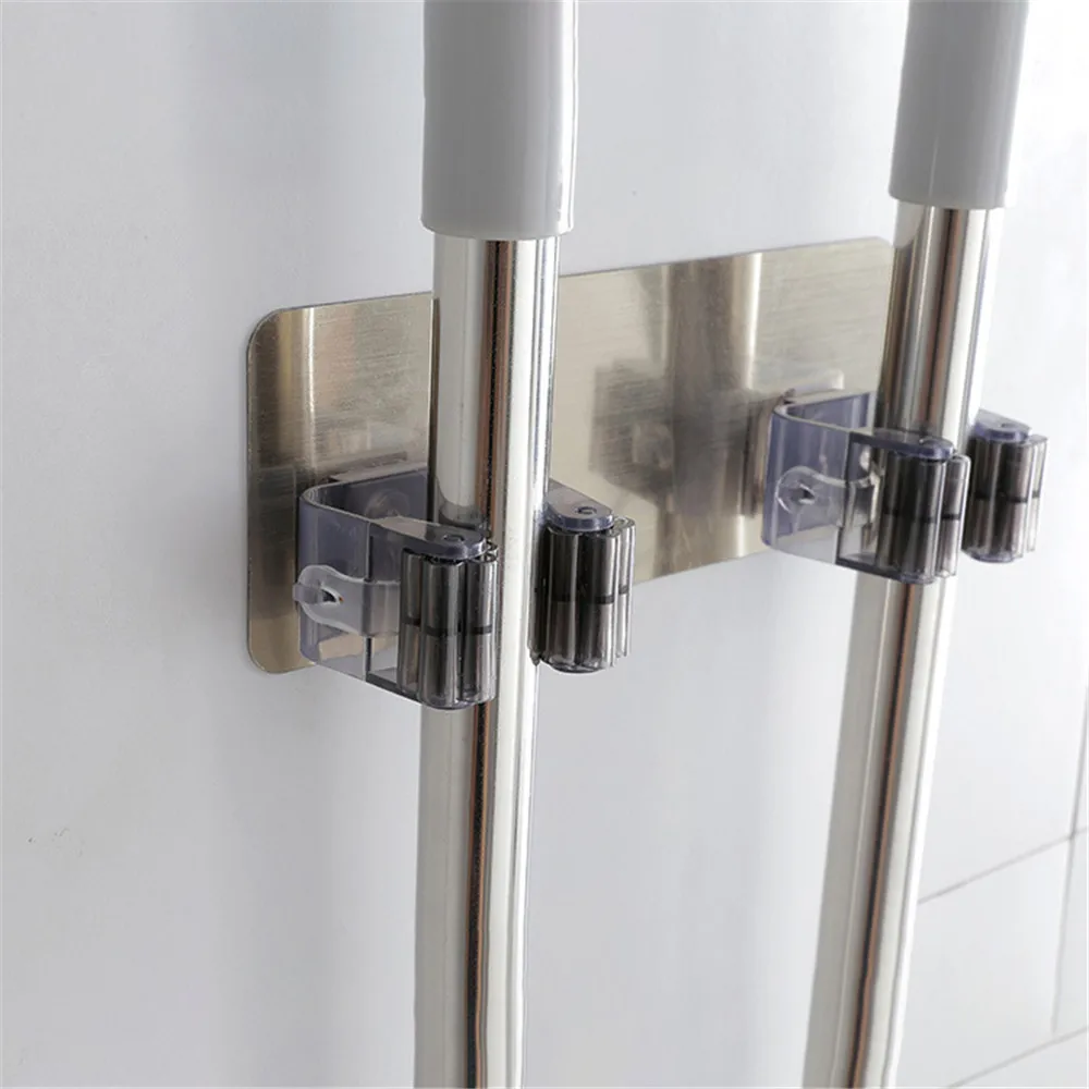 Настенная вешалка для швабры зонта щетки метлы стеллаж хранения двойной