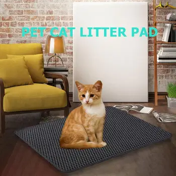 

Foldable Pet Cat Litter Mat with Waterproof Bottom Pet Non-slip Toilet Pad Double Layer EVA Cat Litter Trapping Mat Clean Pad