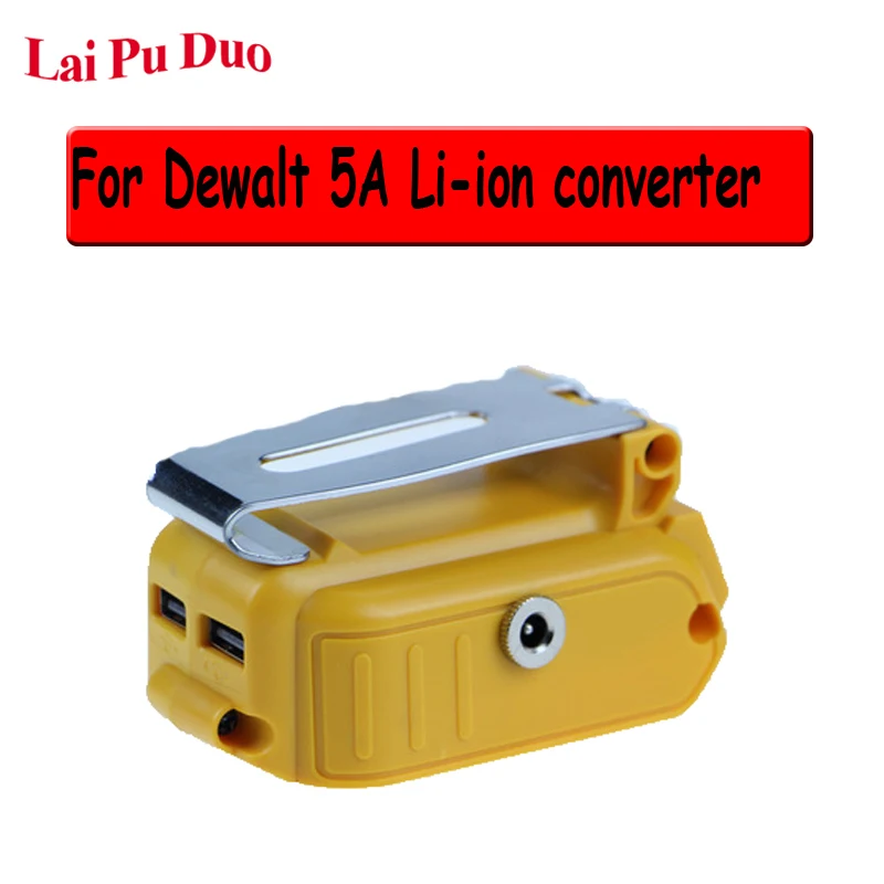 

For Dewalt 5A lithium battery converter Battery Charger suitable with 20V 12V DC interface compatible with Dual USB