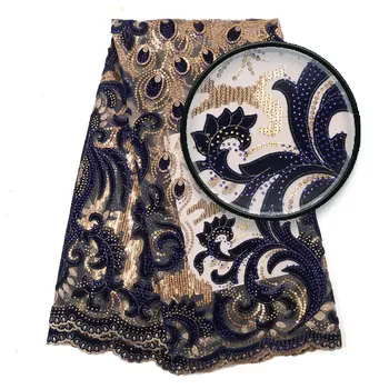 

Sequin Bridal Velvet Lace Fabric Original Shinning Flowers for Dresses Mesh Tulle Africa Nigerian Lace Fabric 2020 AMY3318B