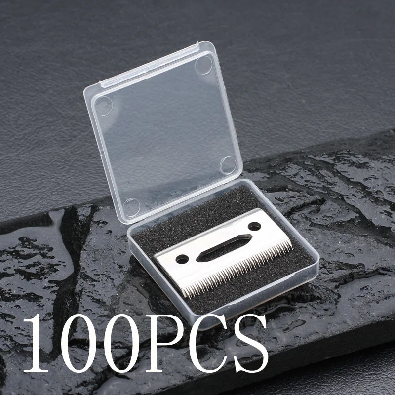 Metal 100 pcs 1/2/10/100 шт 2 отверстия шатается-зуб Керамика подвижное лезвие с коробкой для аккумуляторная машинка для стрижки волос, сменные лезвия бритвы - Цвет: Metal 100 pcs