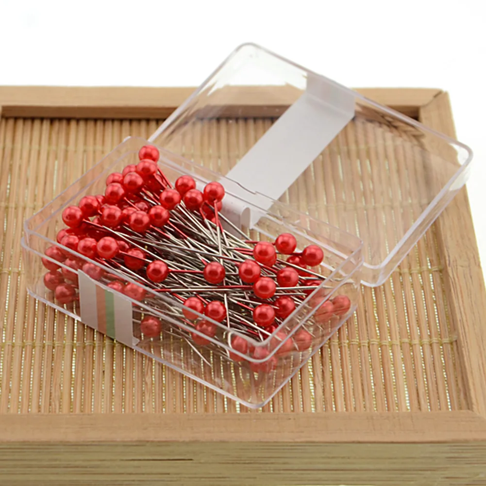 Шпильки коробка для швейных инструментов упакованное платье делая иголка для рукоделия профессиональные жемчужные головки DIY приукрашивают - Цвет: Red