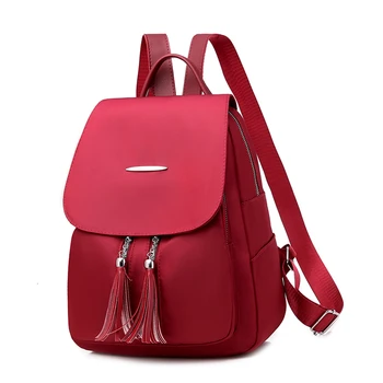 

New Waterproof Women Bag Oxford tassel Women Backpacks Zipper School Bags For Teenage Girls Backpack Woman Shoulder Bags