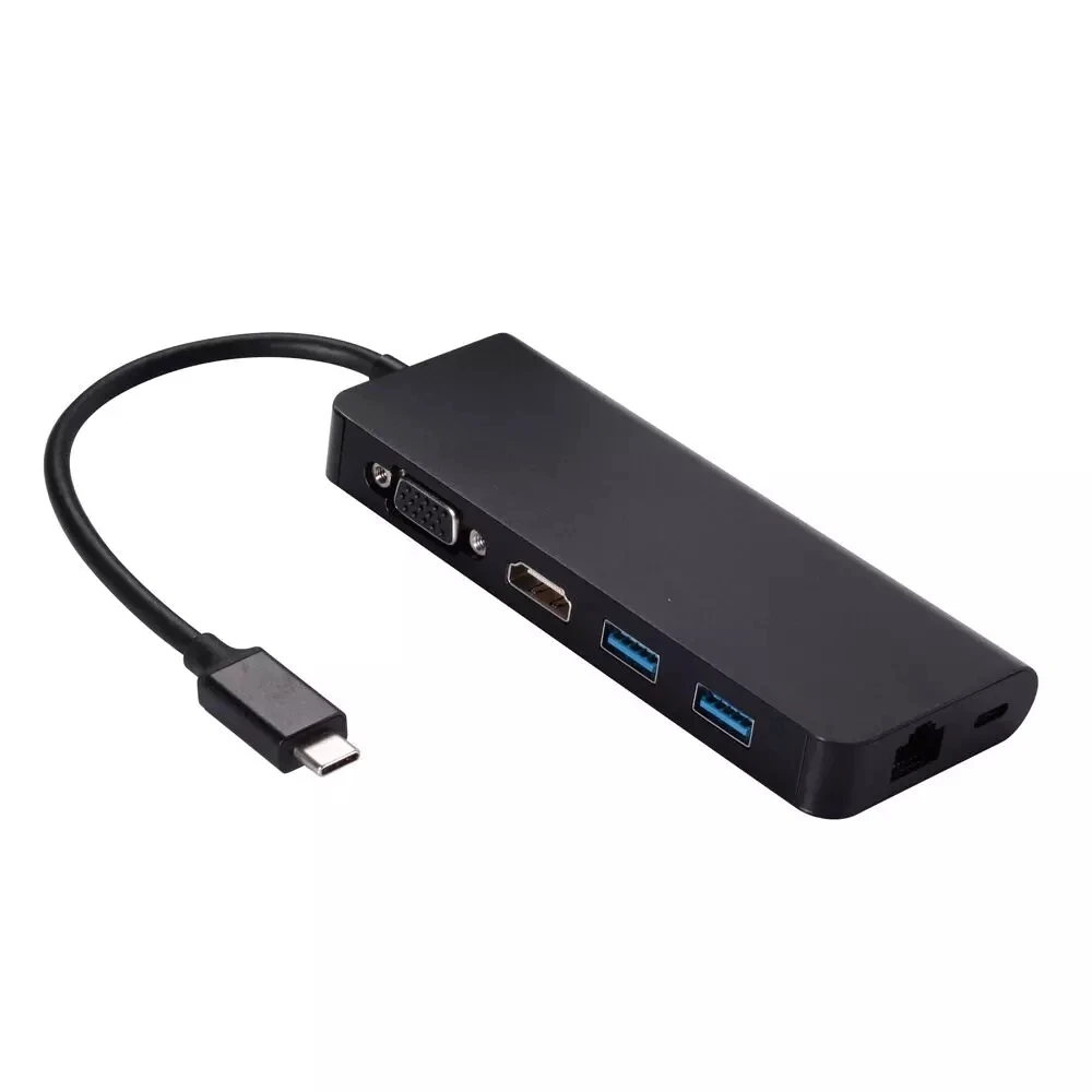 Tebe 6 в 1 USB C концентратор тип C к HDM I+ VGA+ USB3.0+ RJ45 Многофункциональный USB c концентратор док-станция