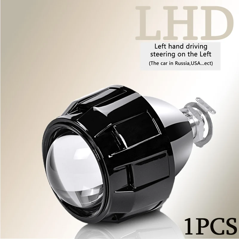 Мини 2,5 дюймов HID Bi xenon фары проектор Объектив модифицированный H7 H4 Фары линзы с H1 Led ксеноновые фары лампы для автомобиля стиль - Цвет: 1x Black LHD