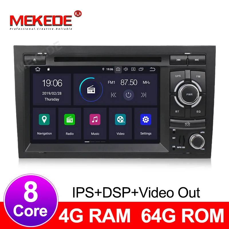 

Android 9.0 4+64G CAR GPS DVD player For Audi A4 B6 B7 S4 B7 B6 RS4 B7 dvd player radio IPS screen DSP WIFI BT CAR Player