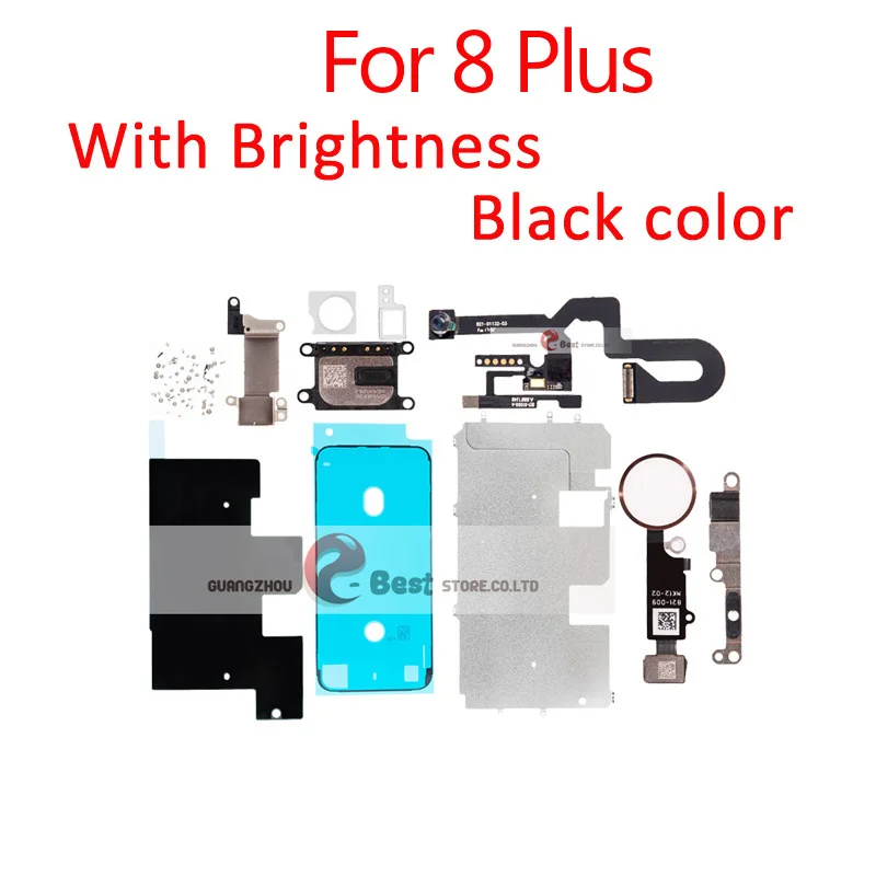 8plus Black with bri ЖК-дисплей экран для iPhone 8G 8 PLUS металлические маленькие детали Защитная крышка ушной динамик фронтальная камера кнопка Home Flex - Цвет: 8plus Black with bri