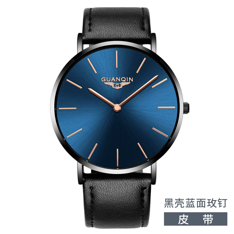 GUANQIN GS19081 часы мужские роскошные брендовые ультратонкая сетка ремешок мужские модные бизнес полный стальной водонепроницаемый кварцевые наручные часы - Цвет: 03