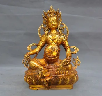 

wedding decoration Tibet Buddhism Bronze Gilt mouse wealth God Yellow Jambhala Mammon Buddha statue