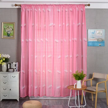 

Hot European and American Style Colorful Window Screening Solid Door Curtains Drape Panel Sheer Tulle For Living Room Decoration