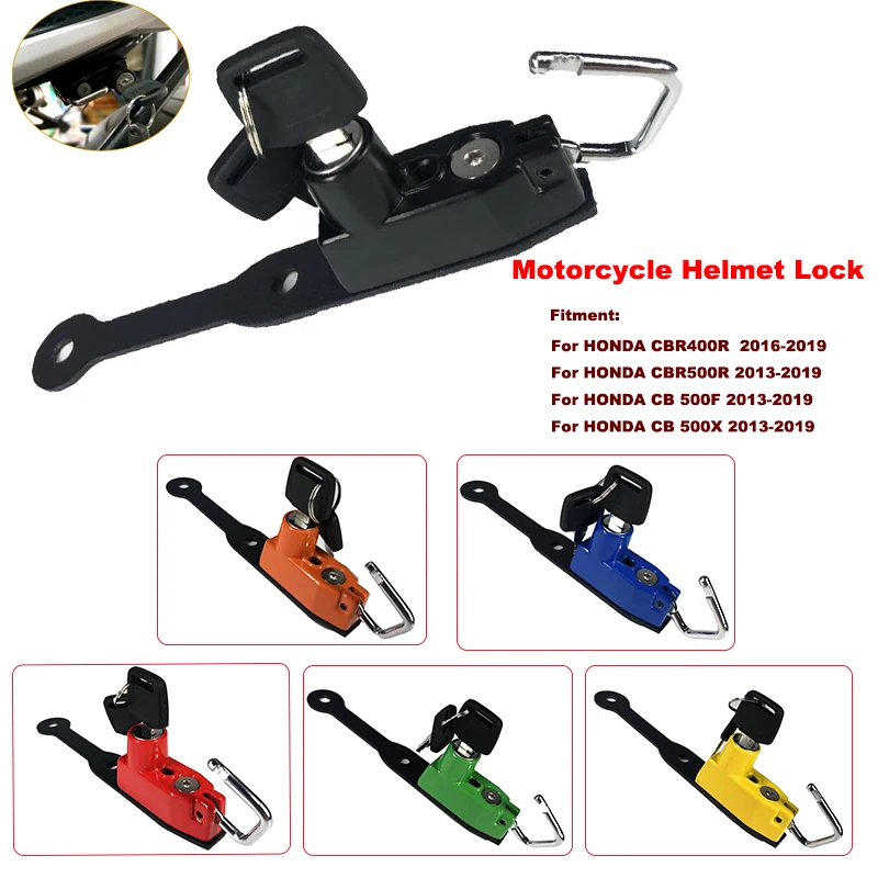 2019 CB500X Helmet Lock Mount Hook 6 color Side Anti-theft Security For HONDA CB 500X CB 500F CBR500 R 2013-19 CBR400R 2016-2019 big view eara 4 arc sensor din5 din13 solar auto darkening true color welding mask helmet welder cap welder glasses