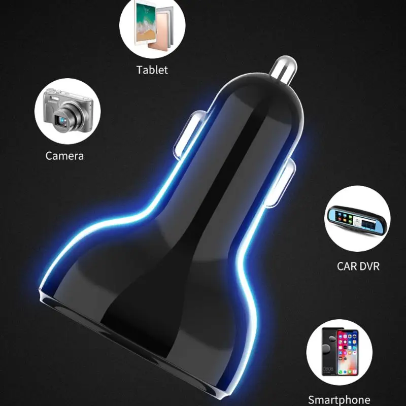 

12V 24V Auto Boat Dual USB Port QC 3.0 Type C Car Charger LED Voltmeter Mobile Phone Charging Adapter for Smartphone GPS Tablet