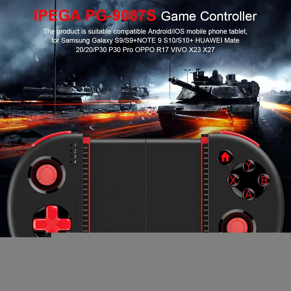 IPEGA PG-9087S Retractable Wireless Bluetooth Android IOS Direct Joystick Game Controller for PUGB Red Warrior Handle King