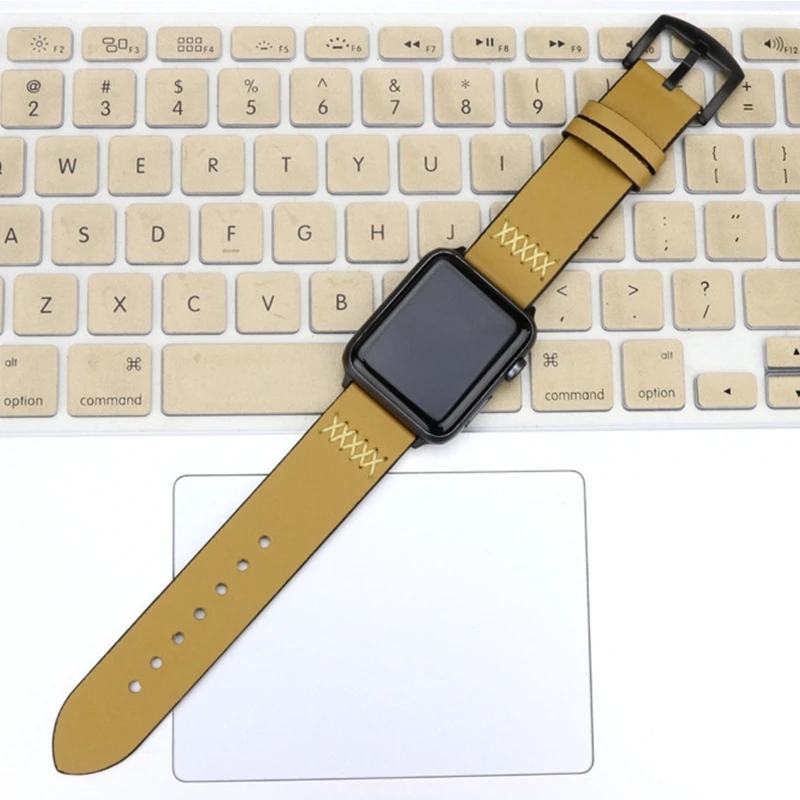 Ремешок из натуральной кожи для Apple watch 5 4 band 44 мм 40 мм Iwatch 3 2 1 band 42 мм 38 мм браслет шаблон часы ремешок аксессуары