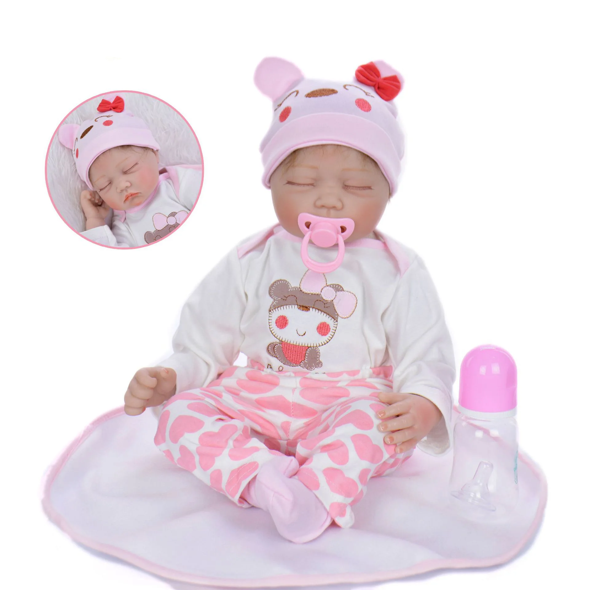 Reborn Baby Doll 55CM Realistic Newborn Baby Dolls Reborn Lifelike Cloth Body Silicone Babie Handmade Toddler Dolls Toys For Kid Reborn Baby Doll 55CM Realistic Newborn Baby Dolls Reborn Lifelike Cloth Body Silicone Babie Handmade Toddler Dolls Toys For Kid