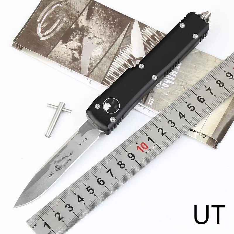 

With Logo On Drop Blade UT / Bounty Hunter / Zombie Aluminium Handle Survival EDC Camping Fruit Tool Key Utility Kitchen Knife