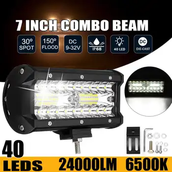 

200W/400W Car LED Work Light 4/7 inch Bar Spot Flood Beams Combo for Off-road SUV Truck Waterproof Car Lights Spot Lamp Flood