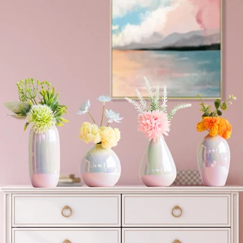 

Small Modern Vase Ceramics Simple Art Bedroom Creative Table Flowers Vase Craft Jarrones Decorativos Home Decoration New DA60HP