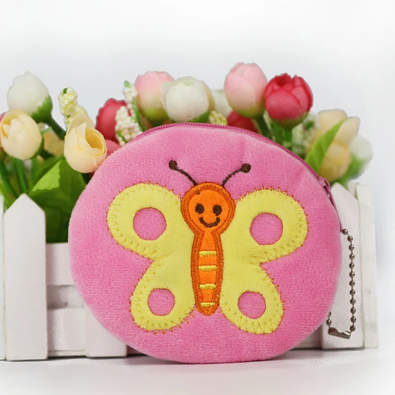 Горячая Распродажа Kawaii мультфильм насекомое/Бабочка Детский плюшевый Кошелек для монет кошелек на молнии кошелек для девочек подарок - Цвет: 2