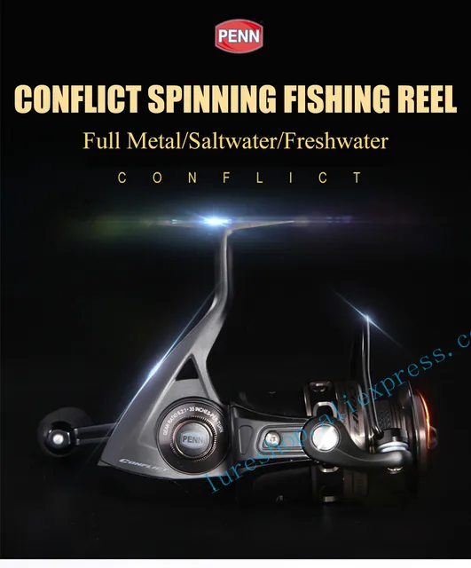 PENN CONFLICT 2000-8000 Full Metal Spinning Reel 7+1BB HT-100 Brake Spinning  Wheel Carp Fishing Reel for Saltwater Freshwater - AliExpress