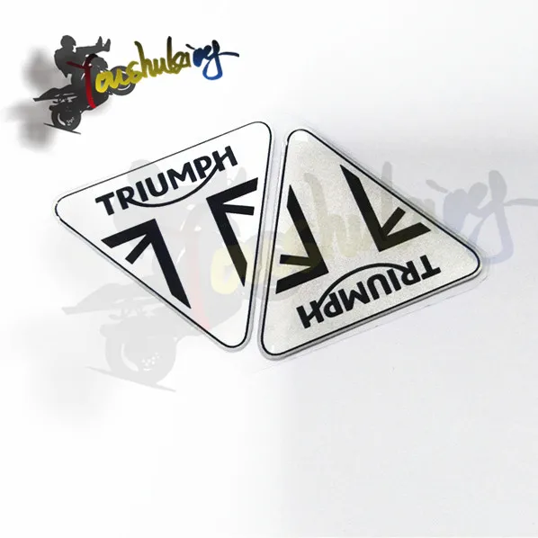 4 см для triumph логотип 3 м набор наклеек s для triumph логотип мотоцикл топливный танковый шлем motogp Предупреждение ющая наклейка - Цвет: Белый