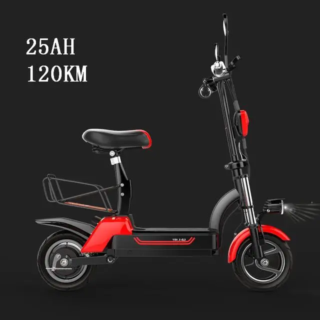 Black 25ah 10 дюймов складной электрический скутер дамы 2 колеса электрические велосипеды 580 Вт 48 в максимальный диапазон 150 км мощный электрический велосипед взрослых - Цвет: Black 25ah