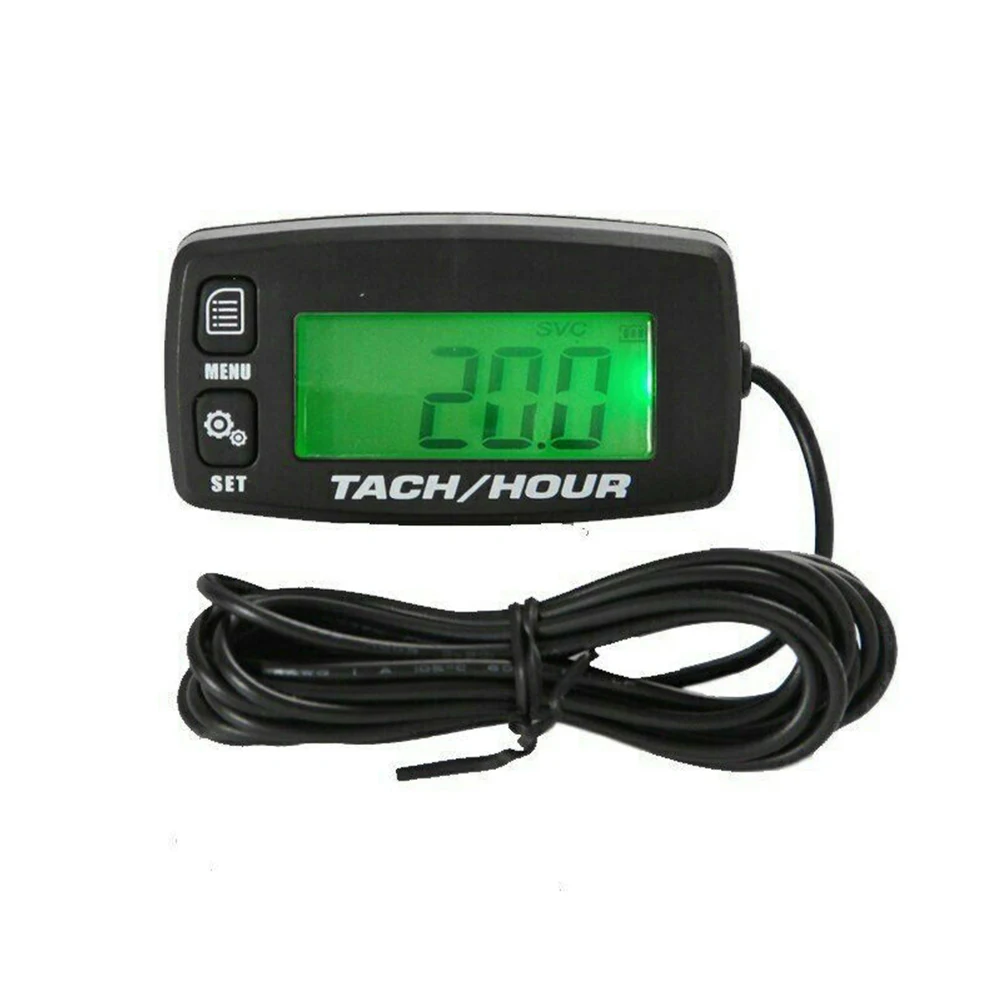 

Digital Tachometer Waterproof Backlit Digital Tach Hour Meter Tachometer for 2/4 Stroke Engines High Quality
