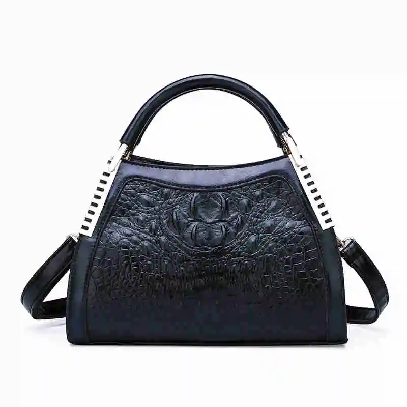 Новые винтажные роскошные сумки, женская сумка, дизайнерская, модная, с узором «крокодиловая кожа», сумка на плечо, женские вечерние сумки-мессенджеры, Bolsa Feminina - Цвет: Черный