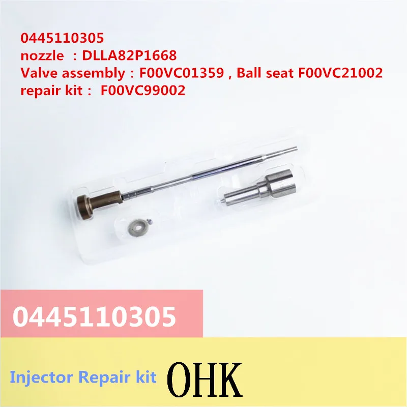 

Injector repair nozzle Valve assembly DLLA82P1668, F00VC01359 F00VC99002 For Common Rail Injector Repair kit 0445110305