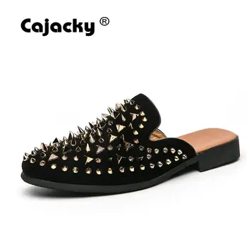 

Cajacky Fashion Men Loafers With Rivet Men Casual Shoes Plus Size 47 46 Mens Slides Summer Breathable Slip Ons Suede Shoes Male
