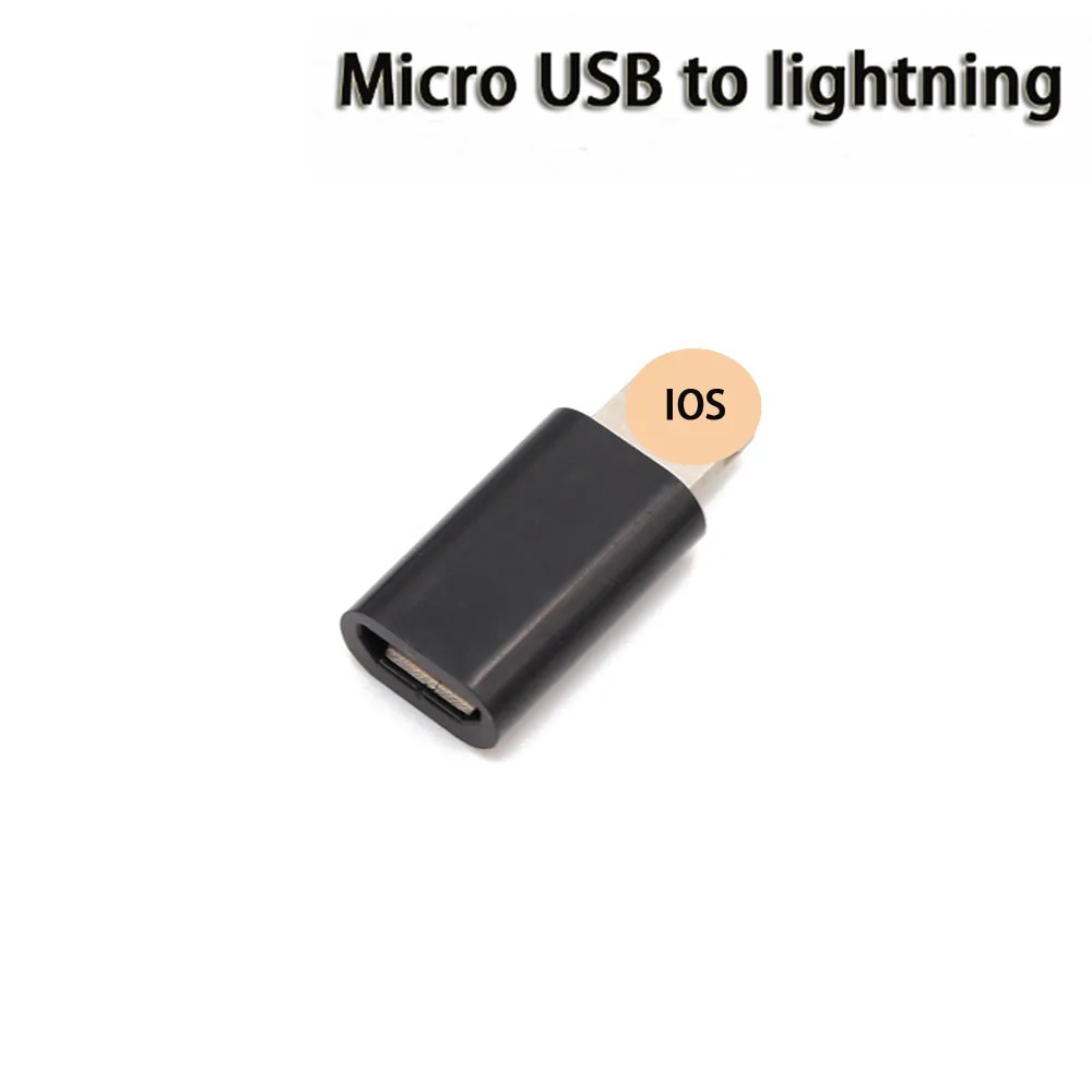 B TYPE C или Micro USB кабель для 8 Pin адаптер для iPhone 8 7 6 6S 5 5S 5C SE X для ipad конвертер зарядное устройство Женский адаптер для iPhone - Цвет: B