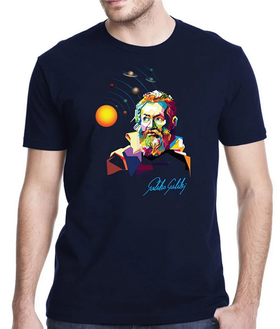 Galileo Galilei Space Astronomy Science полноразмерная футболка новая модная мужская с коротким