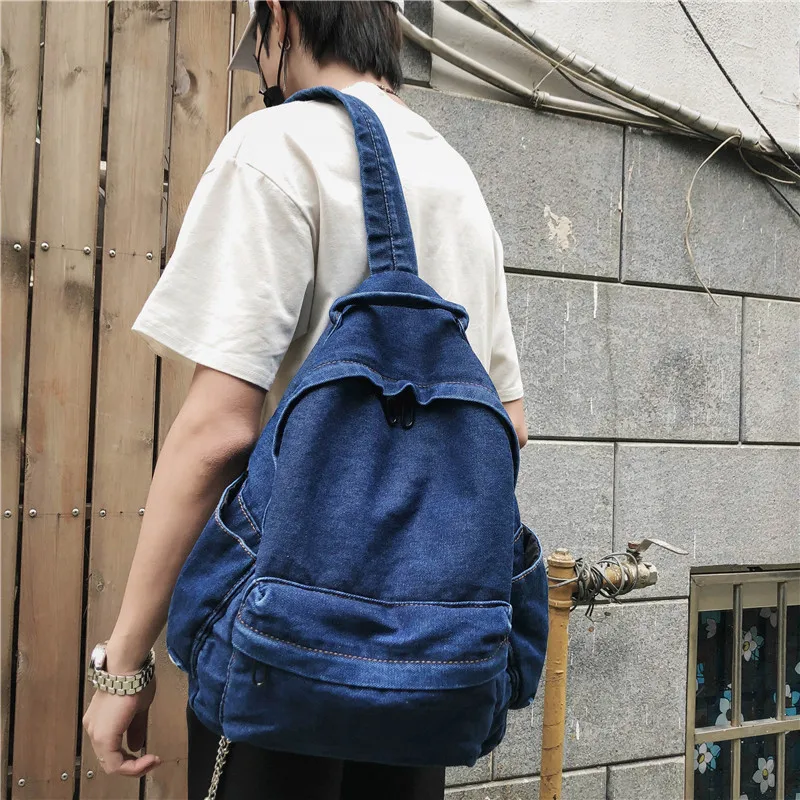 Women's Backpack Cowboy Children's Bag Denim Korean Version Shoulder Bags Teenager Girl College Student School For Men Rucksack