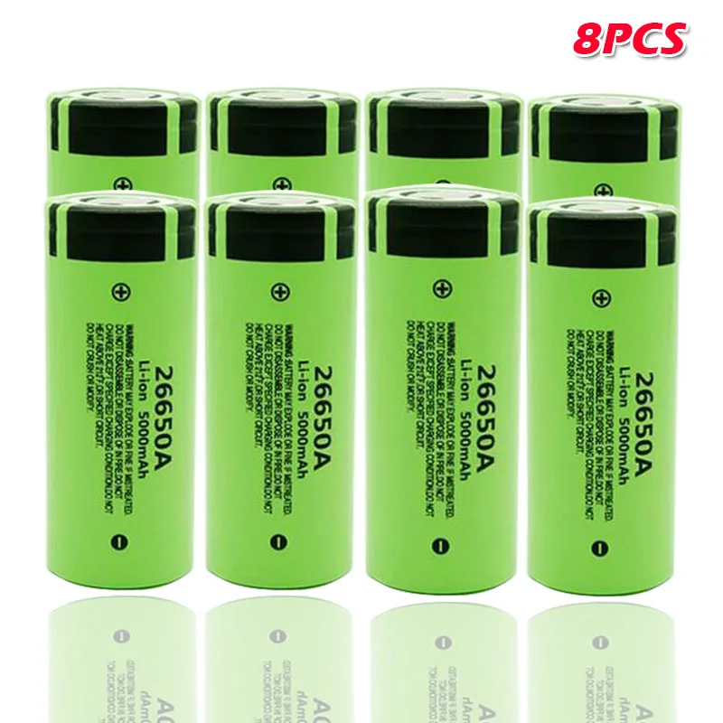 8pcs Panasonic оригинальная Высокая емкость 26650A 26650 5000mAh литиевая батарея для фонарика power Bank литий-ионные аккумуляторные батареи - Цвет: 8pcs