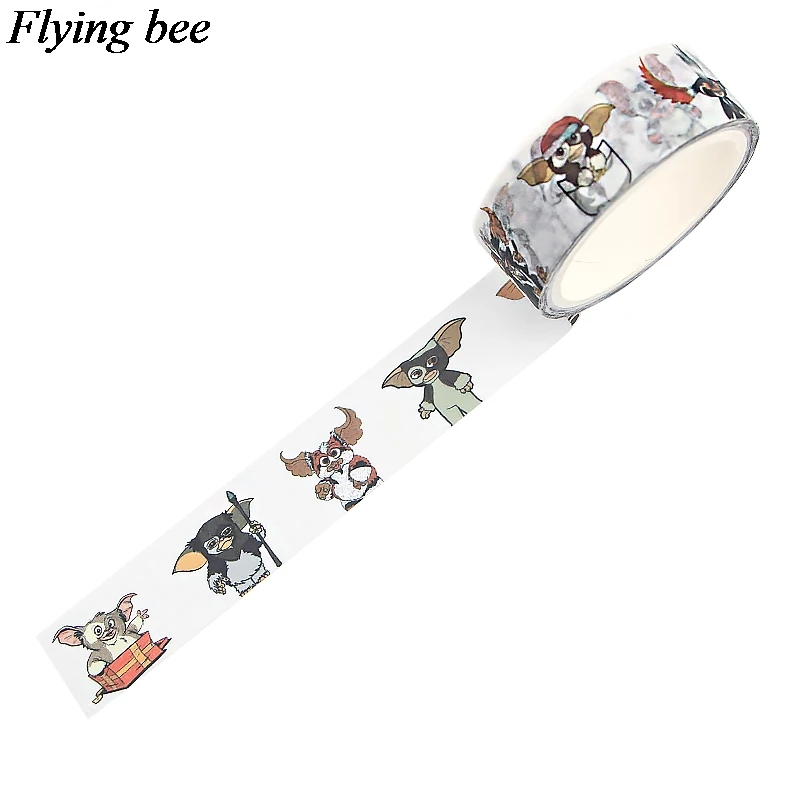 Flyingbee 15 мм X 5 м Gremlins смешная васи лента бумага DIY декоративная клейкая лента Канцтовары Kawaii Маскировочные Ленточные принадлежности X0631