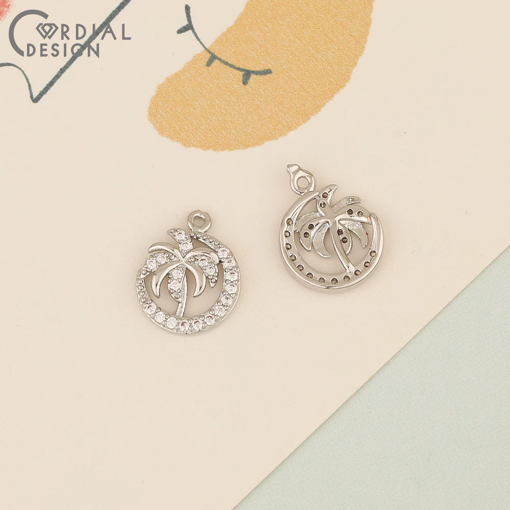 Cordial Design 50Pcs 12*14MM CZ Charms/Jewelry Accessories/Tree Shape/Earrings Pendant/Hand Made/Jewelry Findings & Components - cordial