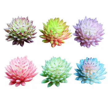 

6PCS Simulated Succulent Plants Lifelike Desktop Adornments Artificial Plant Ornaments (Random Color)