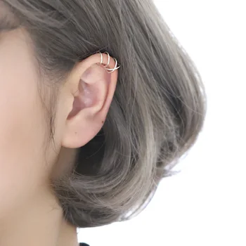 

925 Sterling Silver Western Punk Style Ear Cuff For Men Women Geometric U Shape Ear Bone Clip Earrings S925 Jewelry