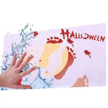 

Color Changing Board Encounter Water Turn Red Foot Pad Bloody Bath Mat Scary Bloody Footprints Palms