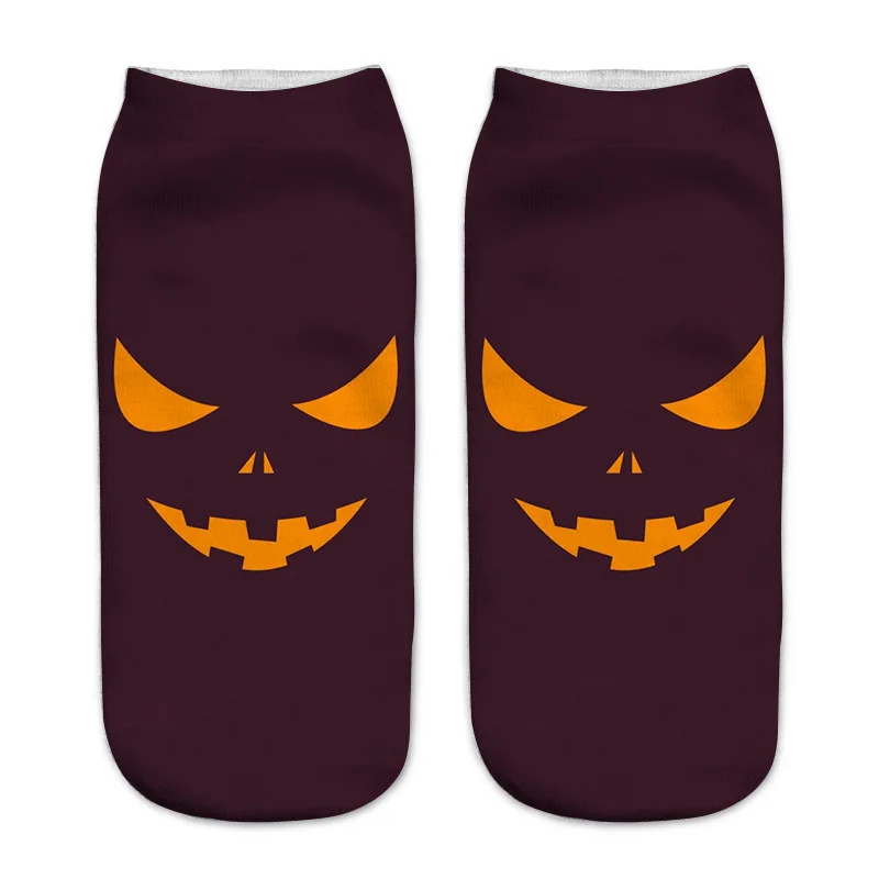 Ужас смешной 3D печати масляной живописи носки Хэллоуин дамы милые модные повседневные Harajuku Осень и зима пара носков для мужчин