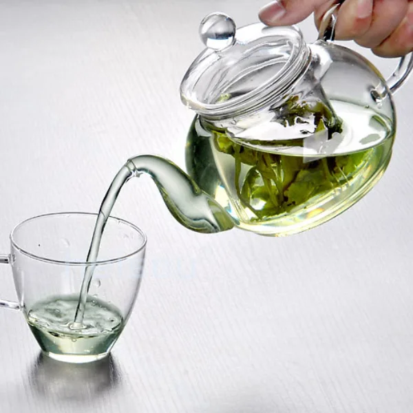 Устойчивый 350 стеклянный чайник чайная чашка с листом Infuser Прямая кофе дома
