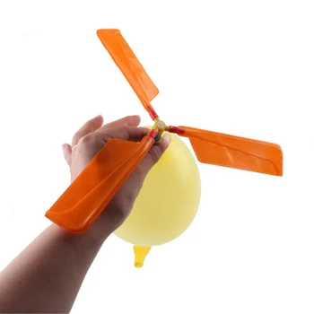 Balloon Helicopter DIY Fun Physics Experiment Homemade Material Home School Educational Kit Child Gift random color