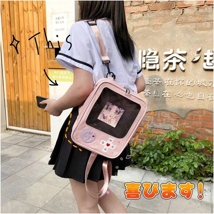 best Stylish Backpacks Cute Clear Kawaii Ita Bag Backpack Game Machine Style Transparent Rucksack Ita Shoulder Bag Bunny Girls Lolita Backpack H225 stylish backpacks for travel