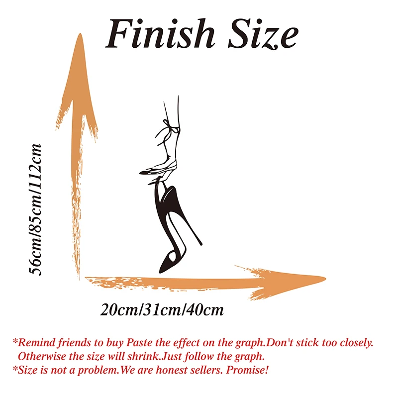 Lady High Heels Wall Sticker Beauty Salon Woman Shoe Shop Window Glass Wall Decal Girl Room Bedroom Vinyl Home Decor (1)