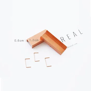 

1000pcs Rose Gold Staples Kawaii Stationary Stitching Needle Staples 12# 24/6 Metal Staples Office Binding Supplies Accessories