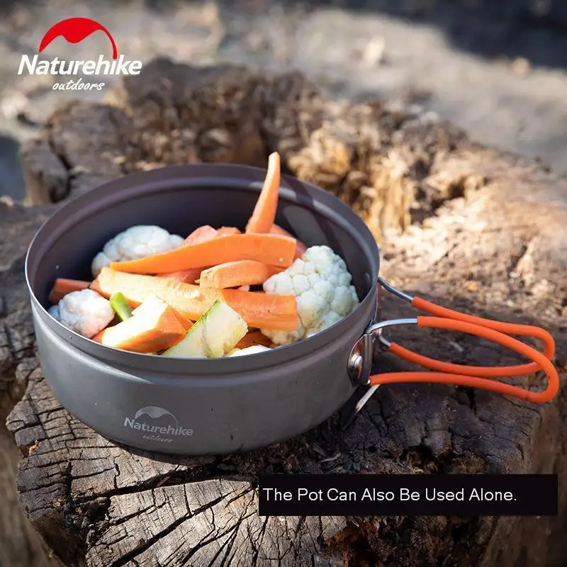 Naturehike 1-2 человек Складная кастрюля посуда с силиконовой крышкой свистящая подсказка функция Кемпинг Сковорода