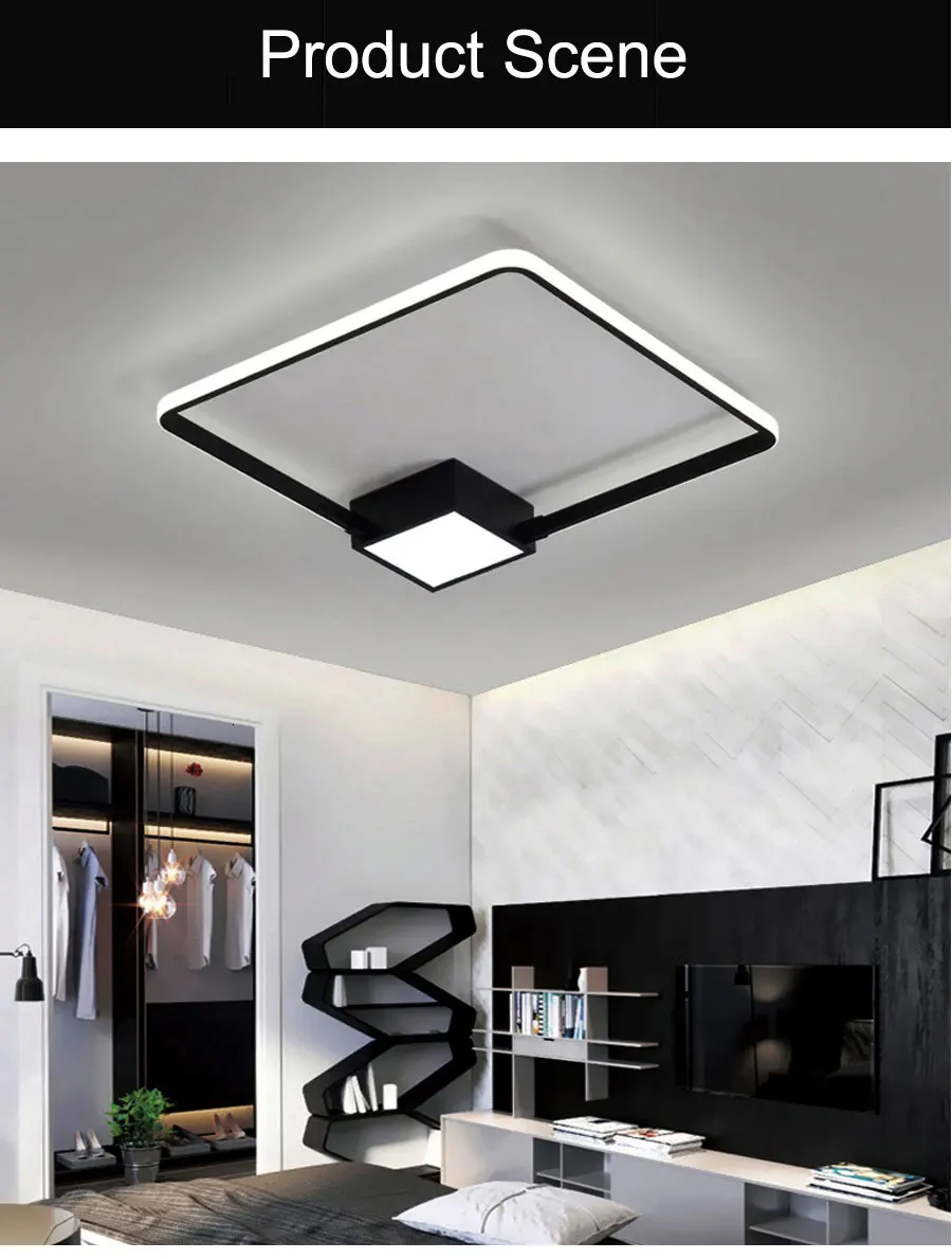 Черный ledlampe плафон современный для 10-15 квадратных метров гостиной с регулируемой яркостью спальни потолочный светильник современный