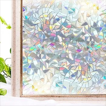 

Window Film Rainbow Effect Privacy Static Glass Sticker Adhesive Heat Transfer Vinyl Film On Removable Windows Bathroom